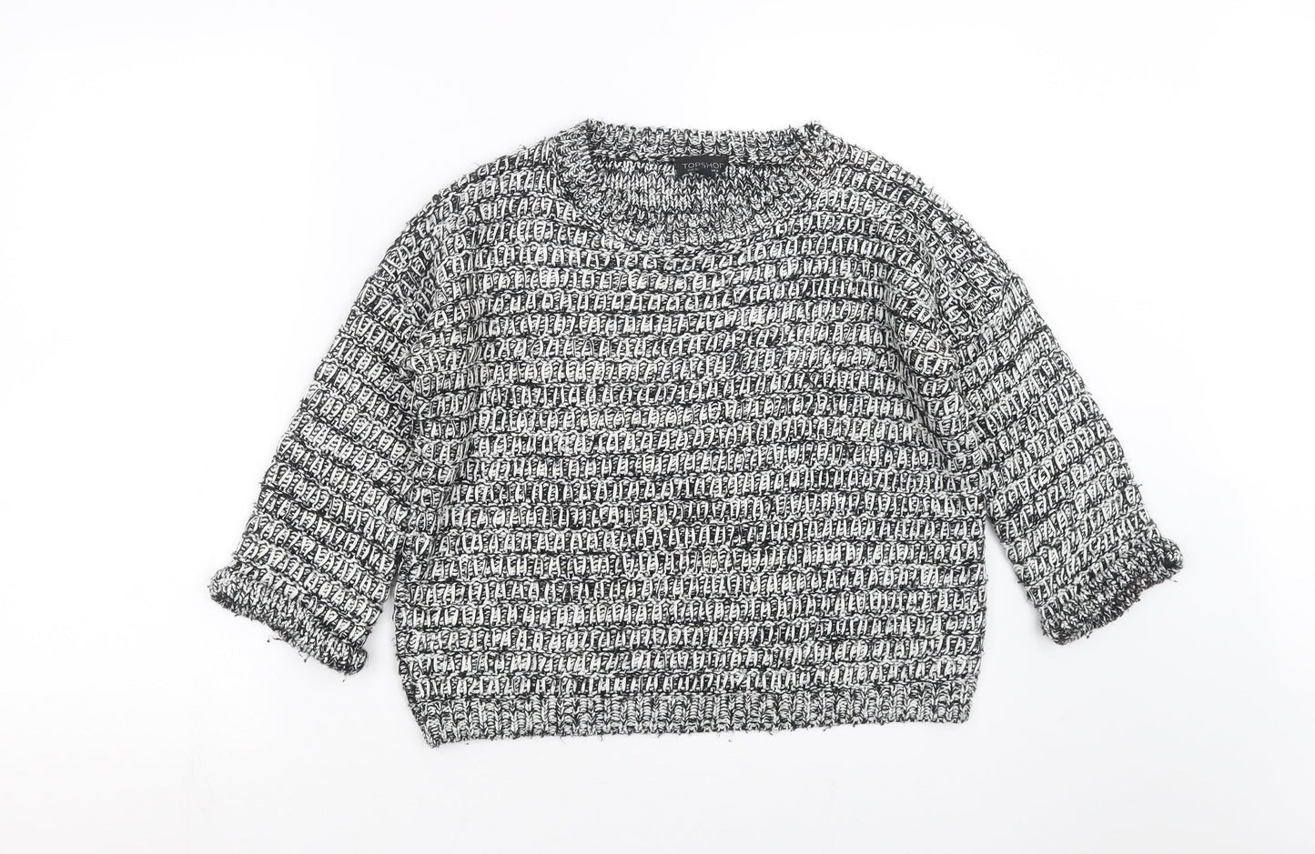 Topshop Womens Black  Knit Pullover Jumper Size 8