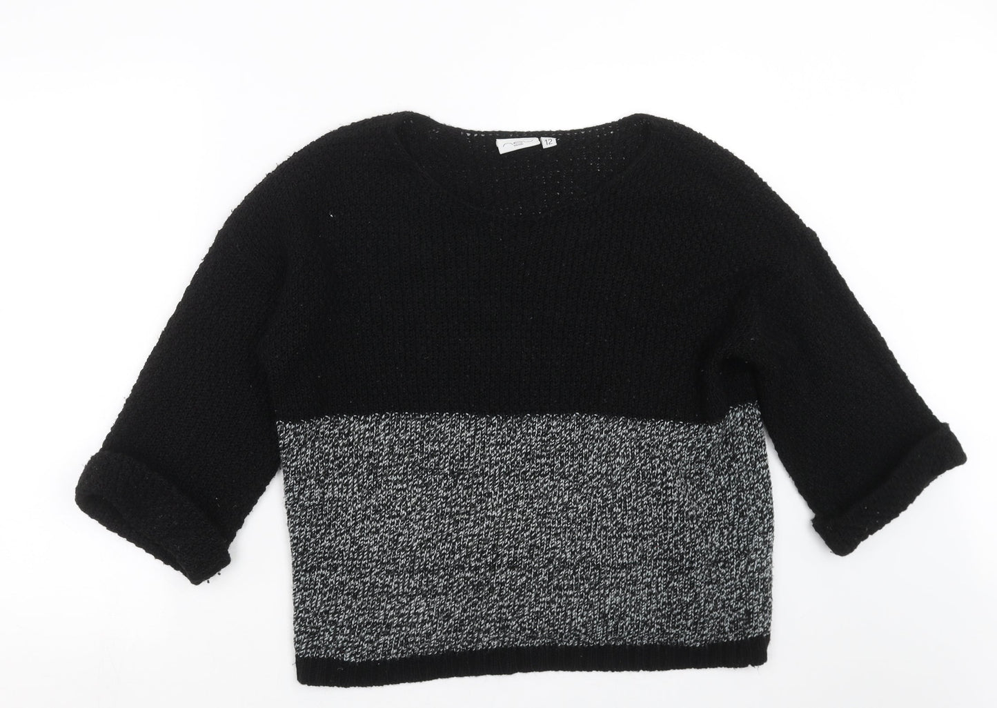 New Look Womens Black  Knit Pullover Jumper Size 12