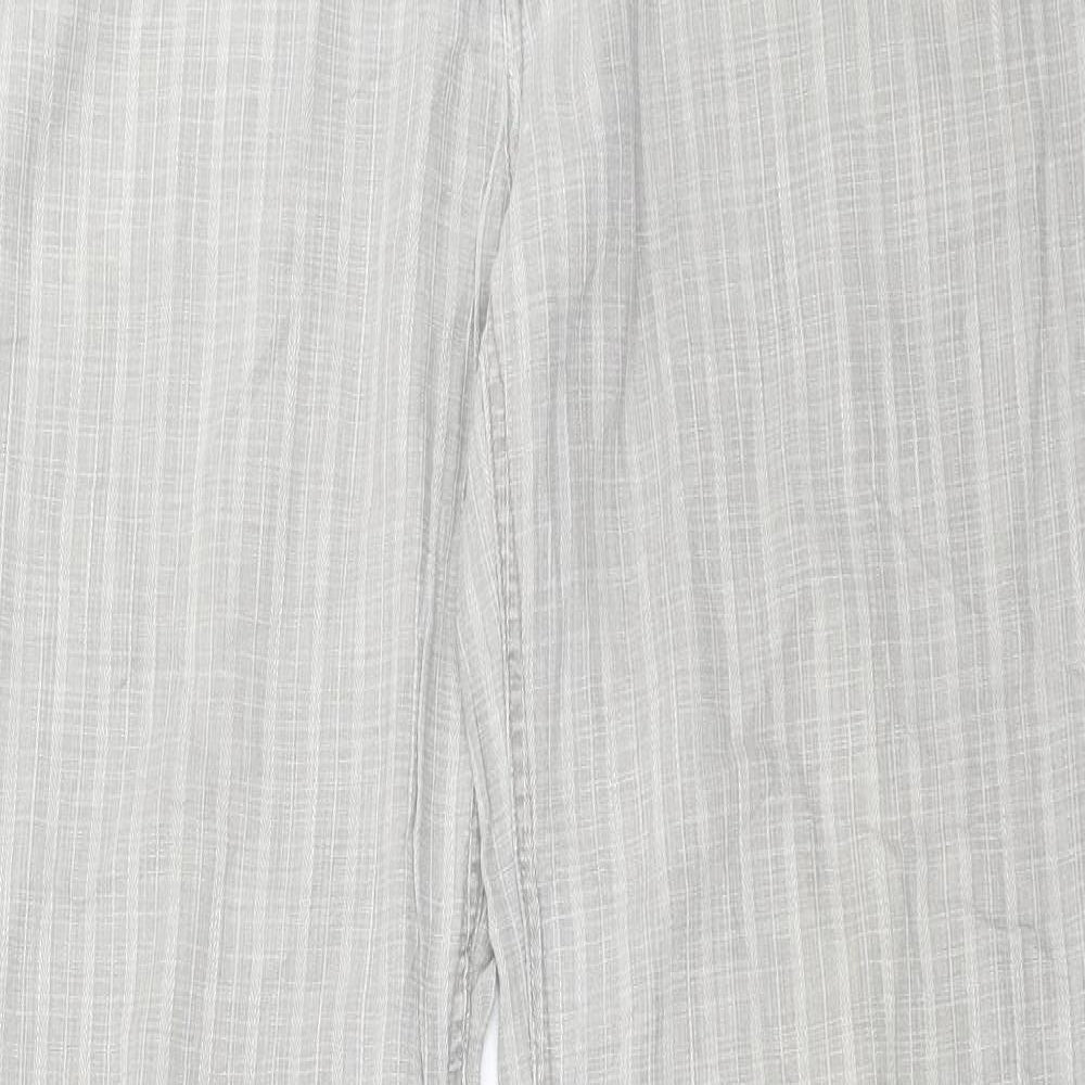 Preworn Womens Grey Striped  Trousers  Size 34 in L32 in