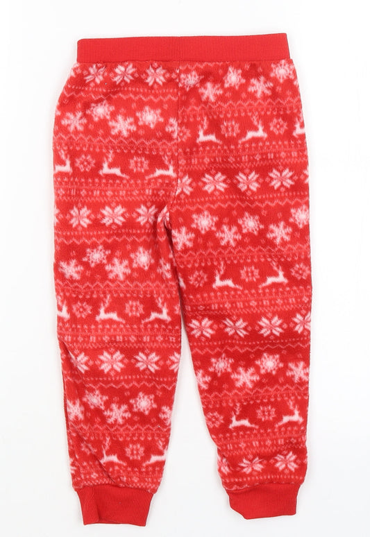 Studio Girls Red Solid  Capri Pyjama Pants Size 4-5 Years  - Christmas