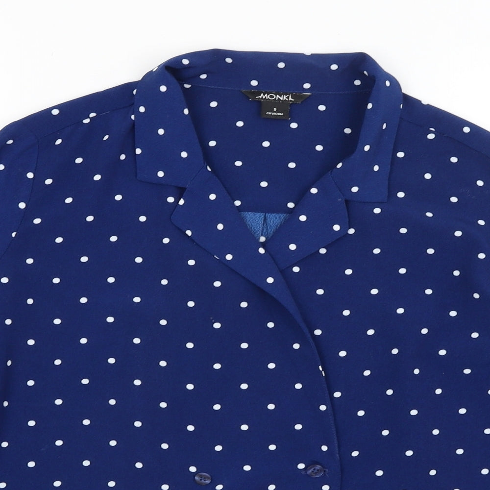 Monki Womens Blue Polka Dot  Jacket Blazer Size S