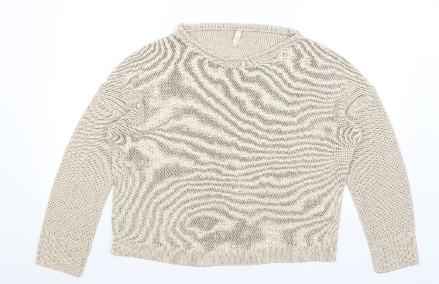 Basic Womens Beige   Pullover Jumper Size M