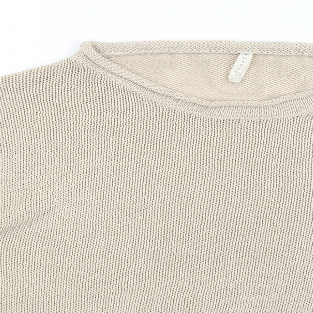 Basic Womens Beige   Pullover Jumper Size M