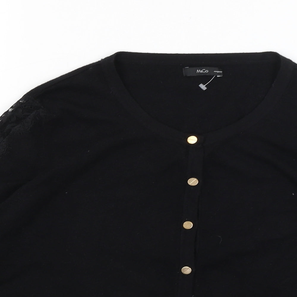 M&Co Womens Black   Cardigan Jumper Size 14