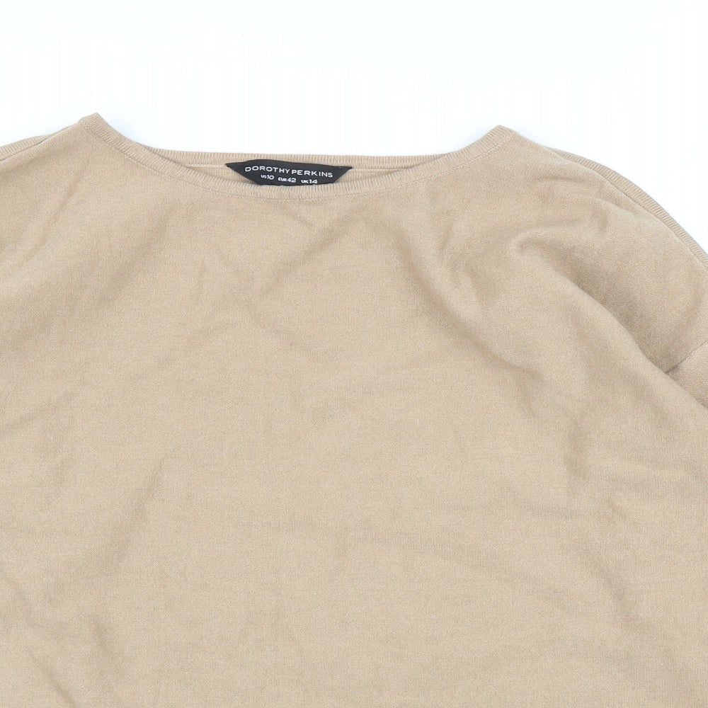 Dorothy Perkins Womens Beige   Pullover Jumper Size 14
