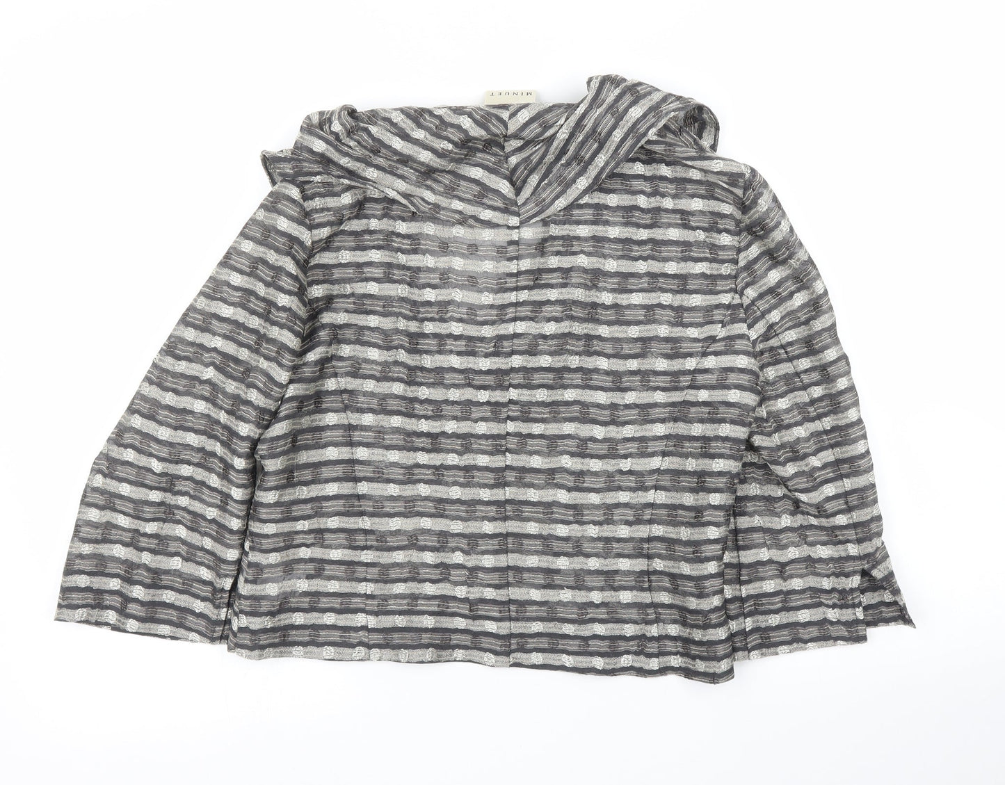 Minuet Womens Silver Striped  Cardigan Jumper Size 12