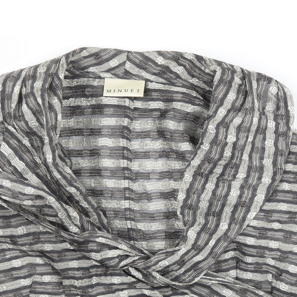 Minuet Womens Silver Striped  Cardigan Jumper Size 12