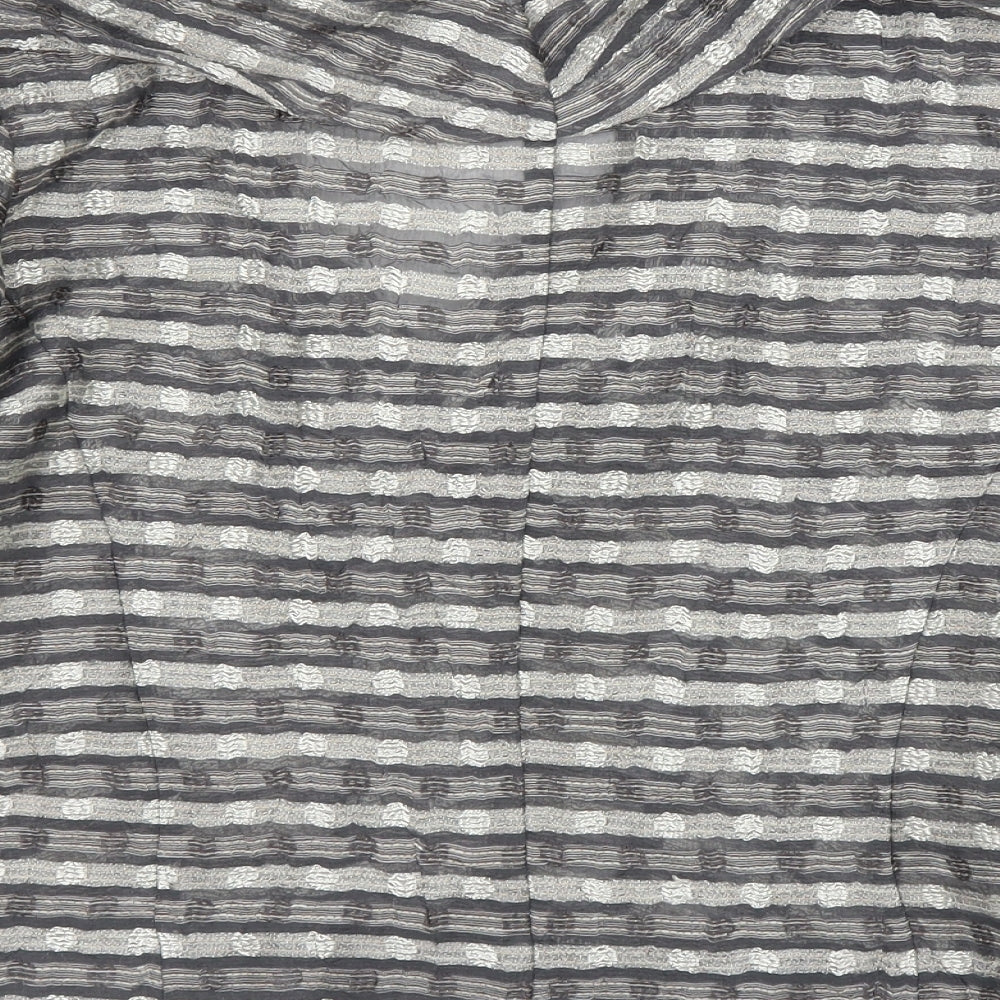Minuet Womens Silver Striped  Cardigan Jumper Size 12