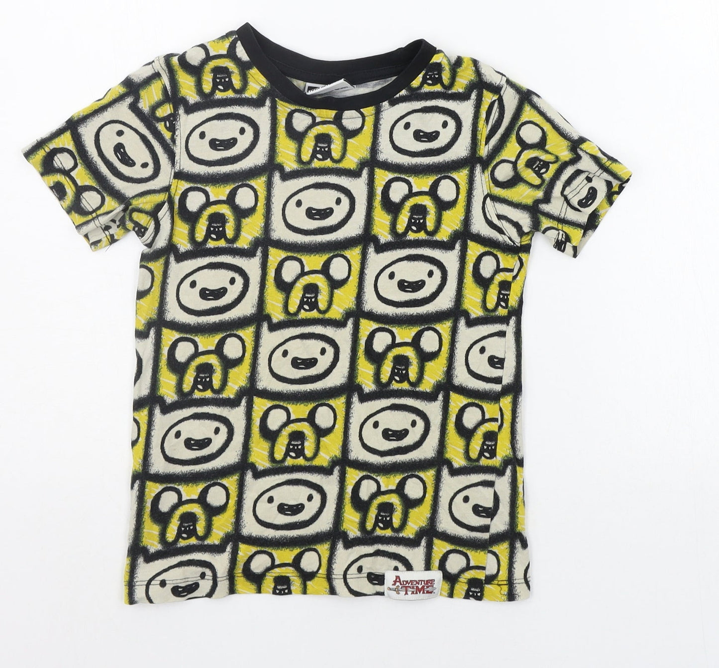 George Boys Yellow Geometric  Basic T-Shirt Size 5-6 Years