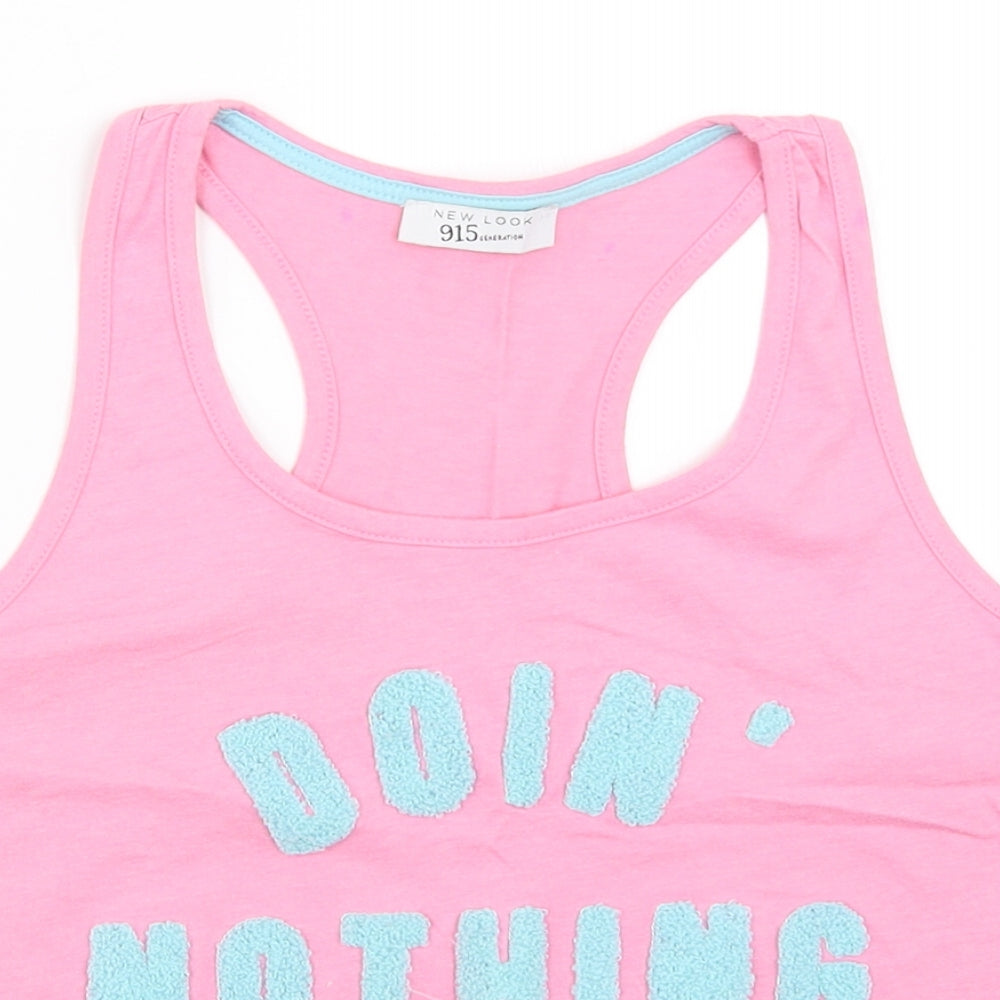 New Look Girls Pink   Basic Tank Size M