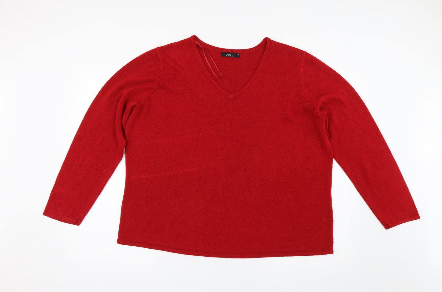 BM Colletion Womens Red  Knit Pullover Jumper Size XL