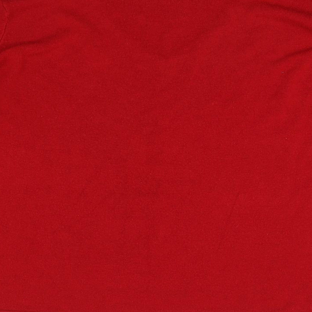 BM Colletion Womens Red  Knit Pullover Jumper Size XL