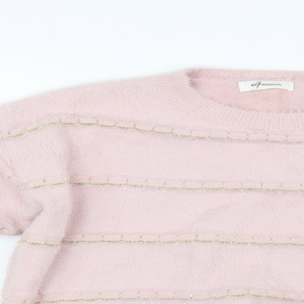Ely Womens Pink  Knit Pullover Jumper Size M