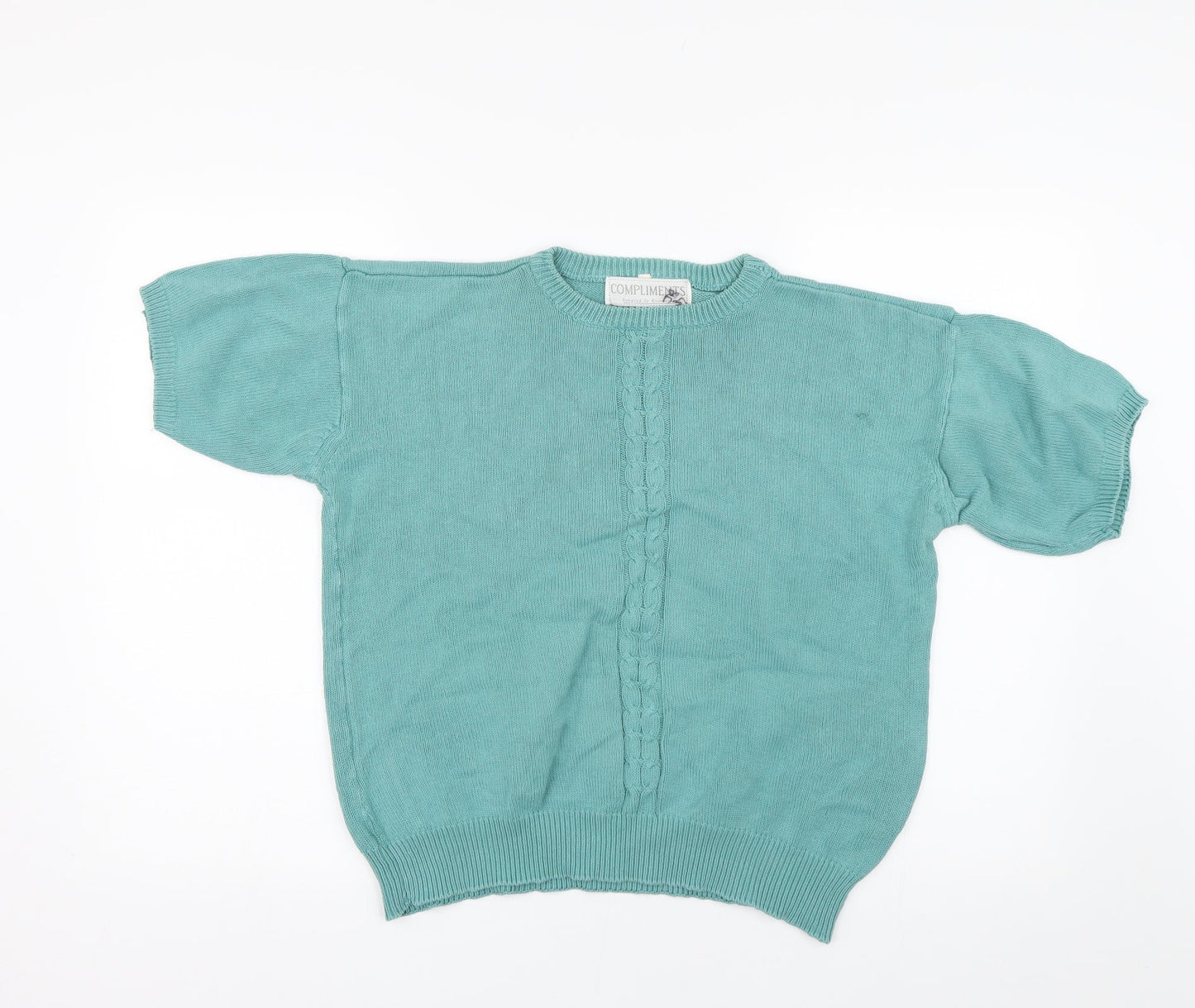 Compliments Womens Green  Knit Pullover Jumper Size M