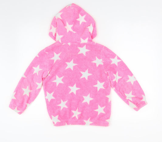 Love Sleep Girls Pink Geometric Fleece Top Pyjama Top Size 8 Years  - Stars