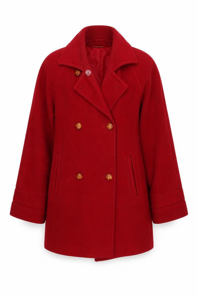 Essentials Womens Red   Overcoat Coat Size 14
