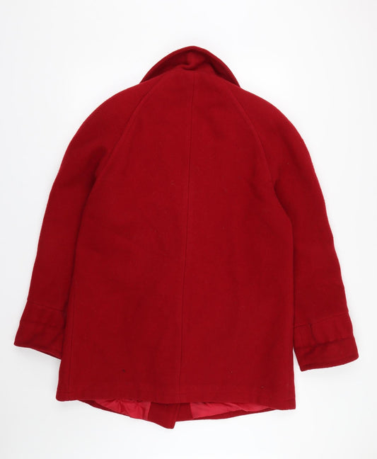 Essentials Womens Red   Overcoat Coat Size 14