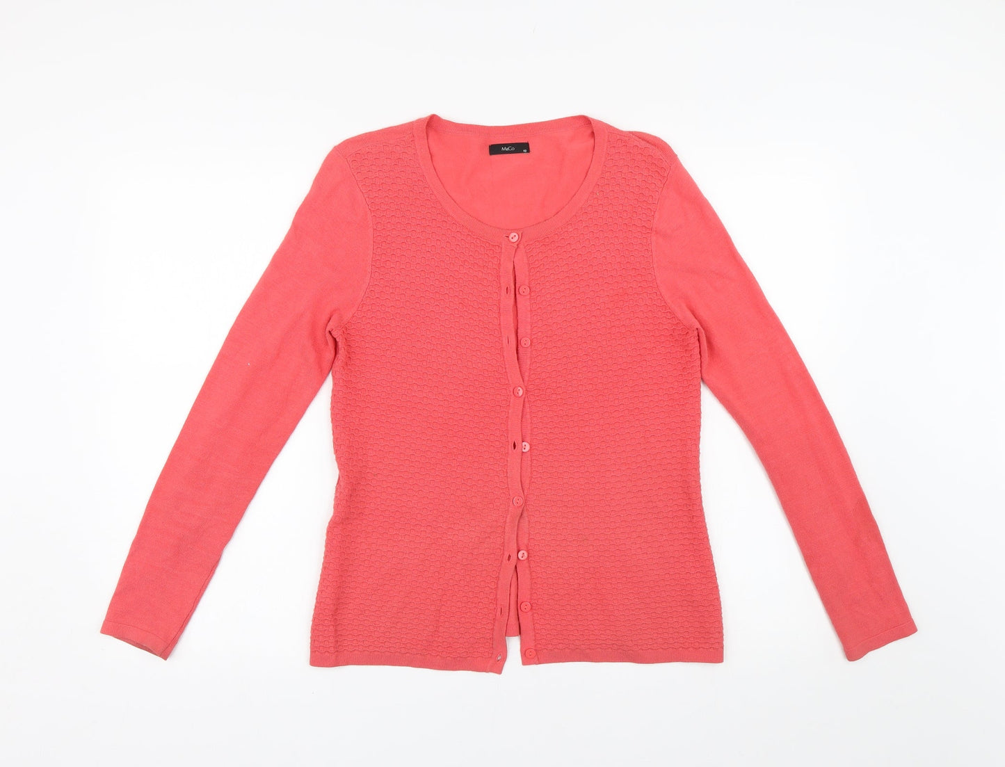 M&Co Womens Pink  Knit Cardigan Jumper Size 10