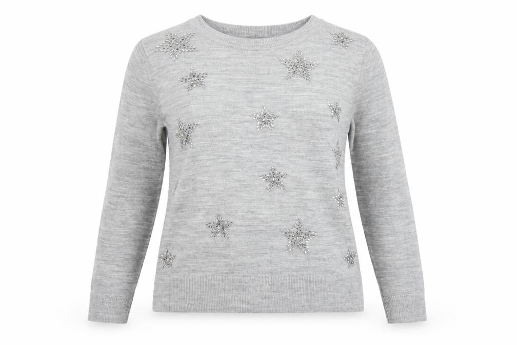 M&S Womens Grey  Knit Pullover Jumper Size S