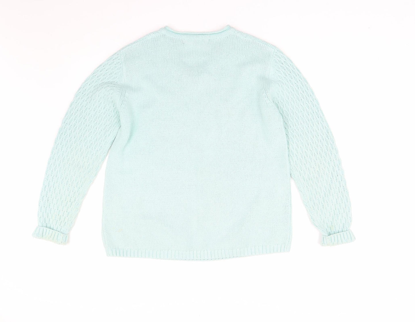Isle Womens Green  Knit Pullover Jumper Size M