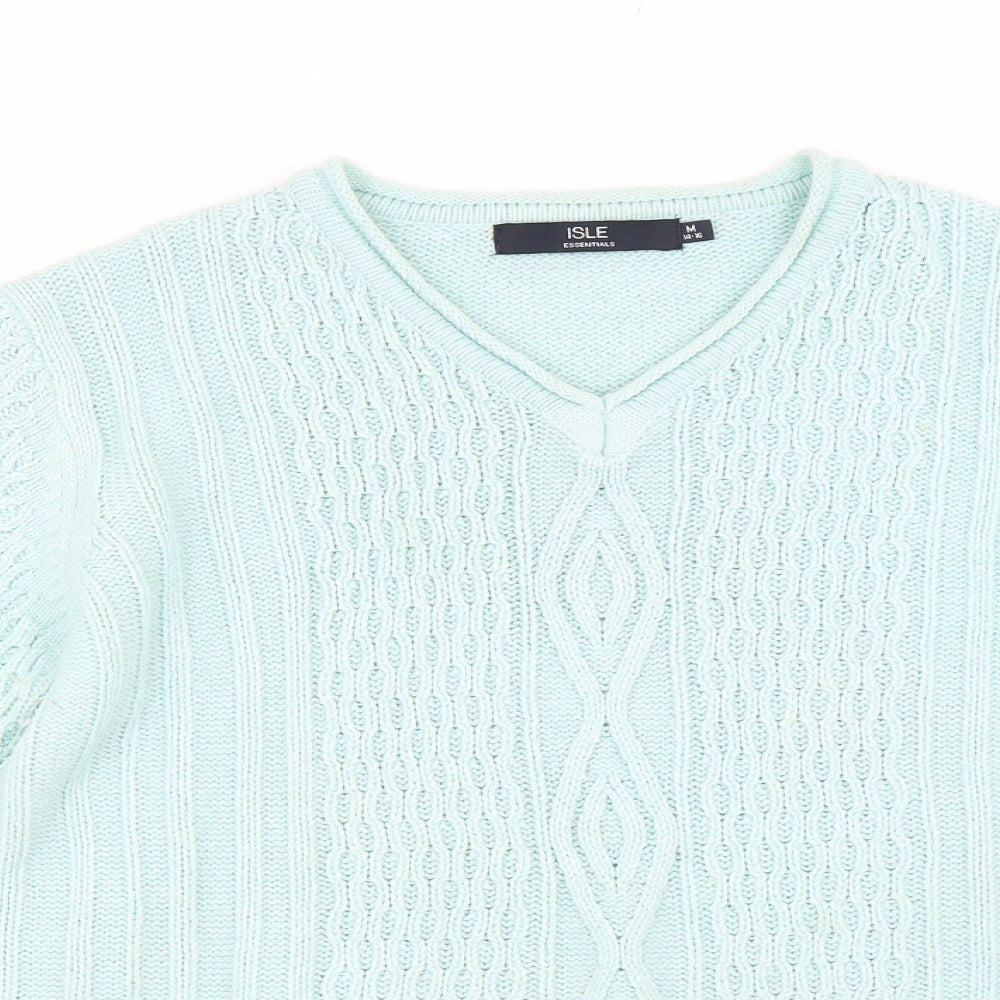 Isle Womens Green  Knit Pullover Jumper Size M
