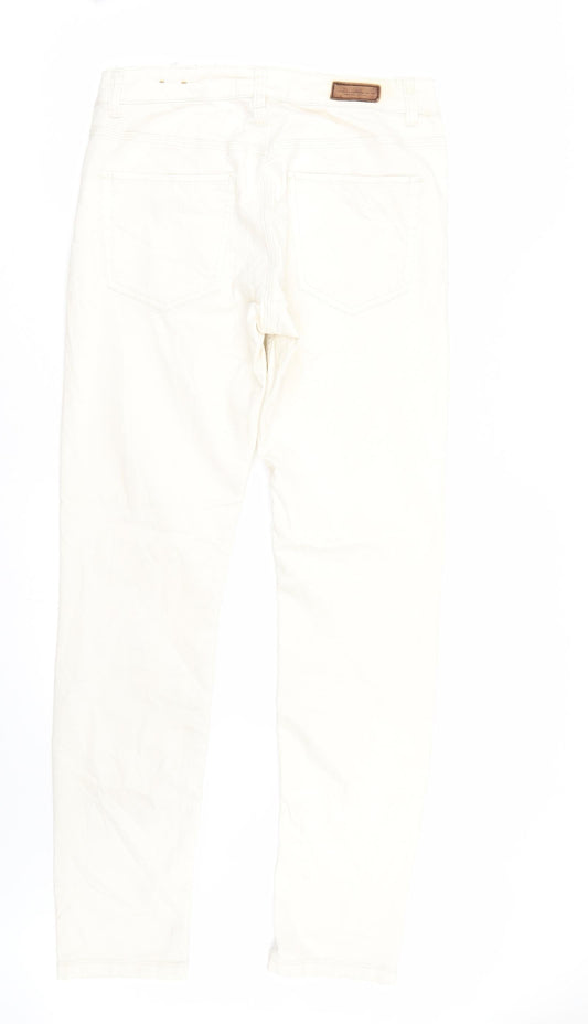 H&M Womens Ivory  Denim Skinny Jeans Size 12 L31 in