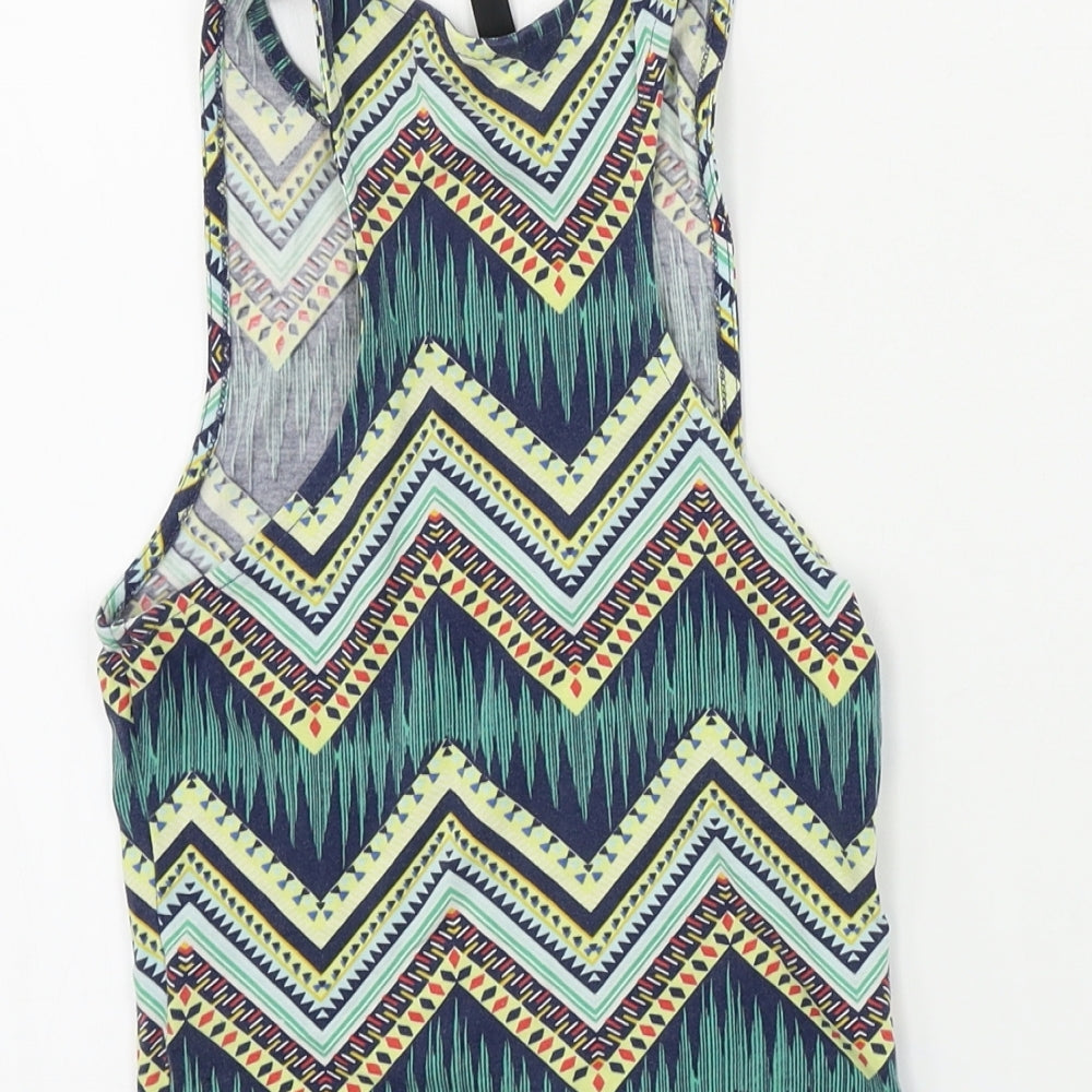 H&M  Womens Green Geometric  Basic Tank Size XS