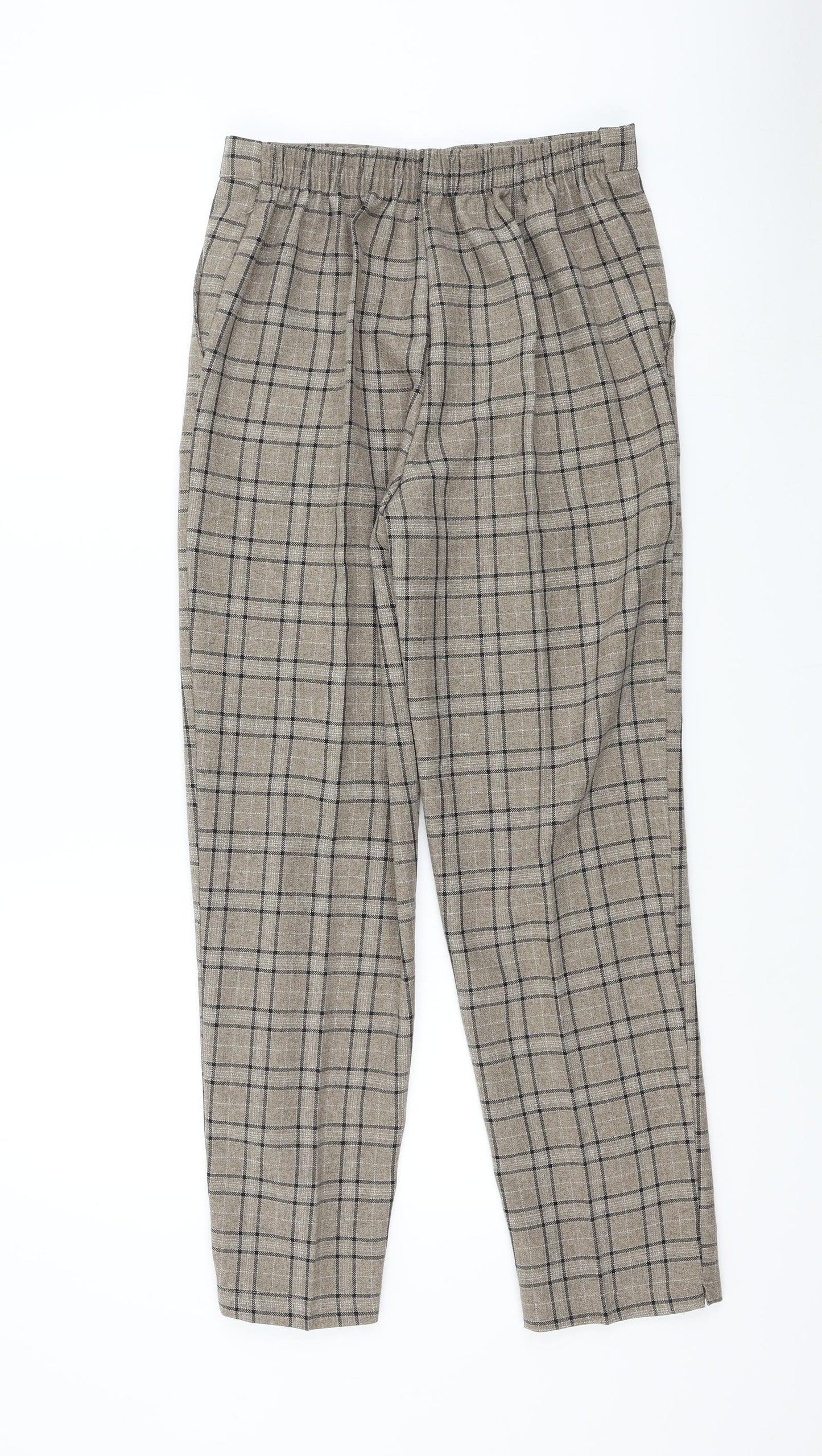 Preworn Womens Brown Check  Trousers  Size 10 L27.5 in