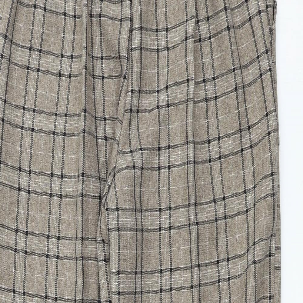 Preworn Womens Brown Check  Trousers  Size 10 L27.5 in
