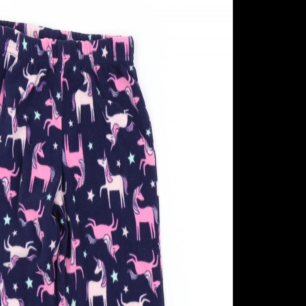 simple joys Girls Blue Solid  Top Pyjama Pants Size 5 Years