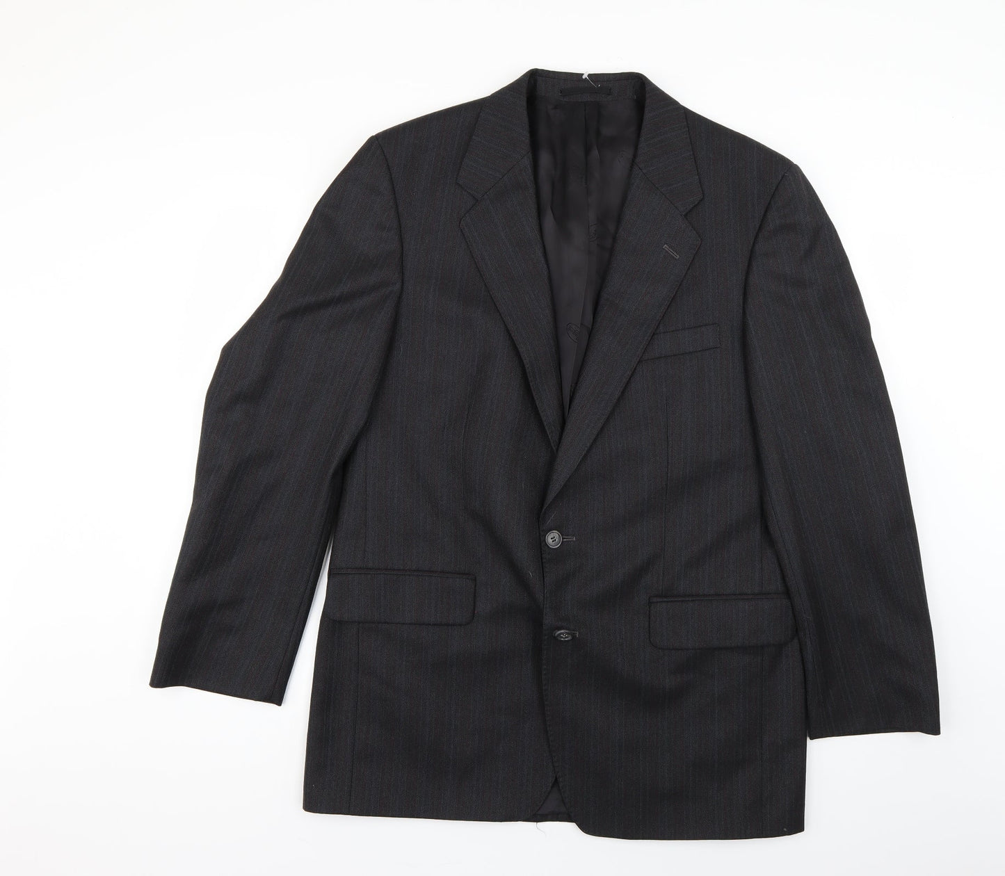 hewells Mens Grey Striped  Jacket Suit Jacket Size 38