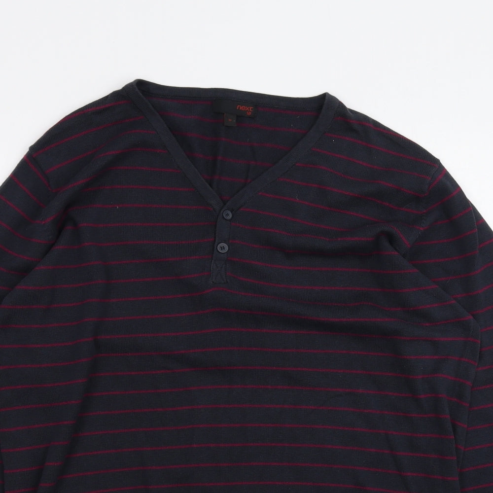NEXT Womens Blue Striped  Basic T-Shirt Size M