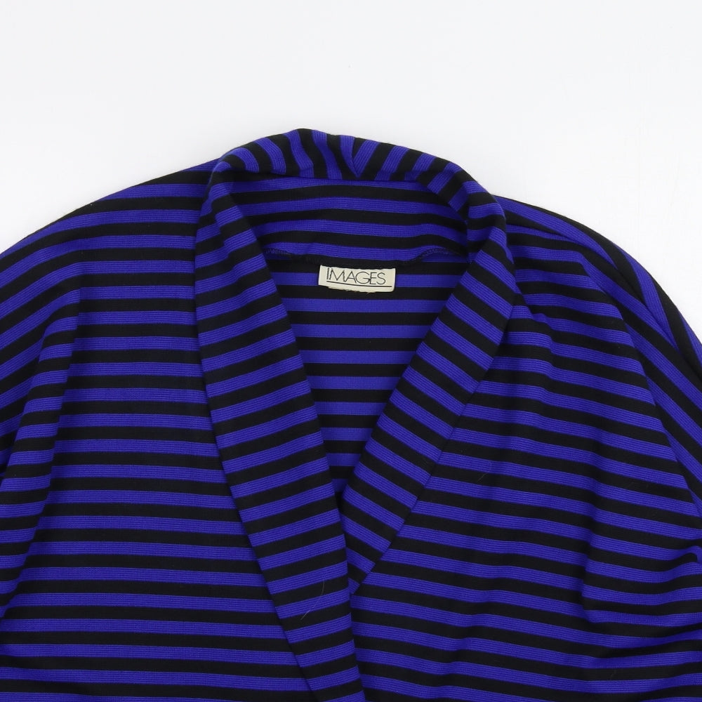 IMAGES Womens Blue Striped  Cardigan Jumper Size 16