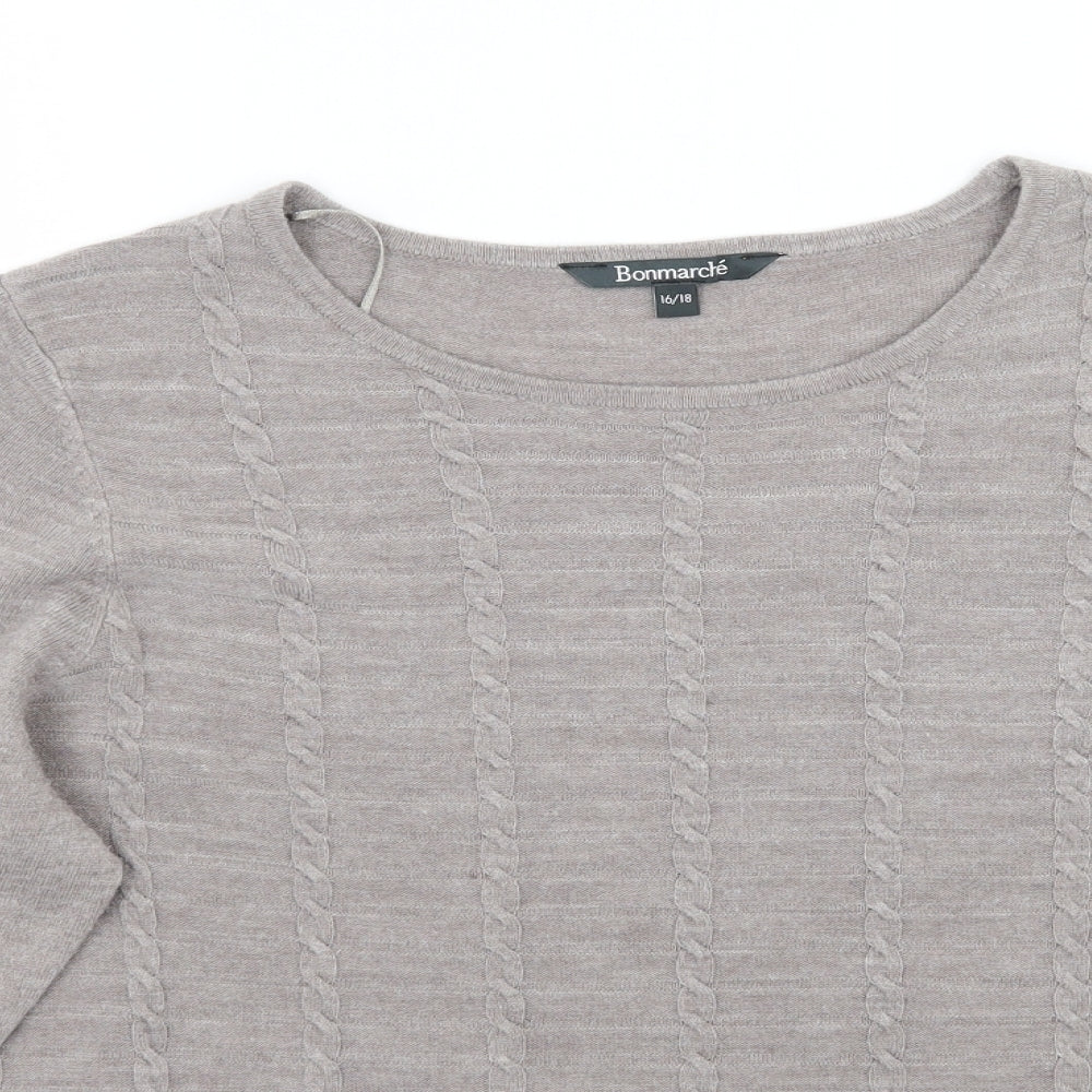 Bonnmarche Womens Grey   Pullover Jumper Size 16