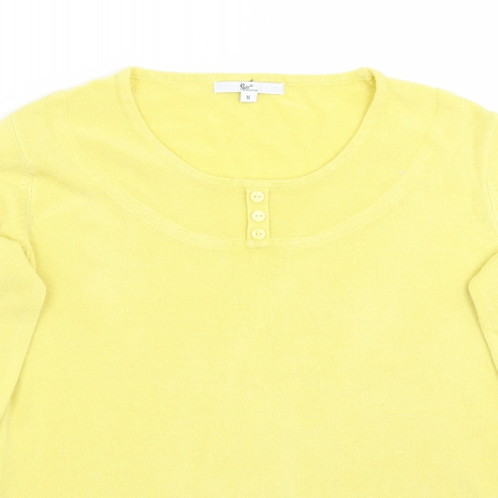 Klass Womens Yellow   Pullover Jumper Size M