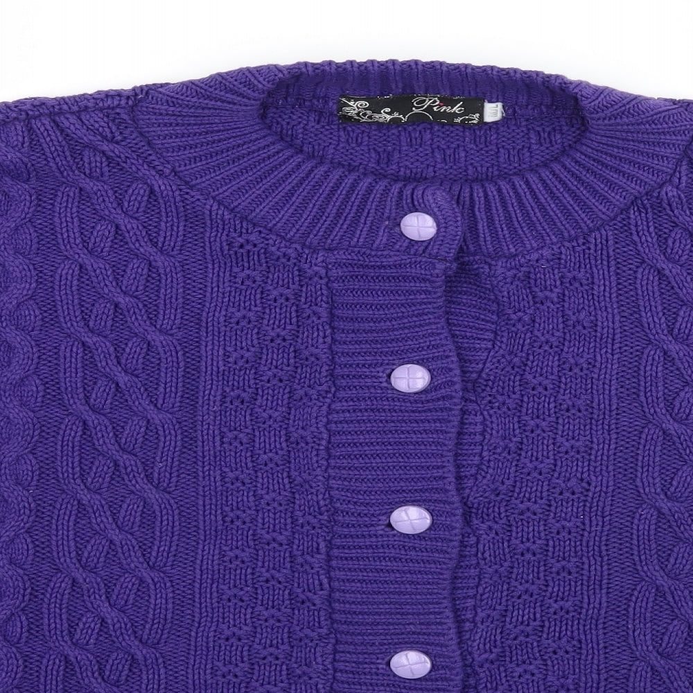 PINK Womens Purple   Cardigan Jumper Size M