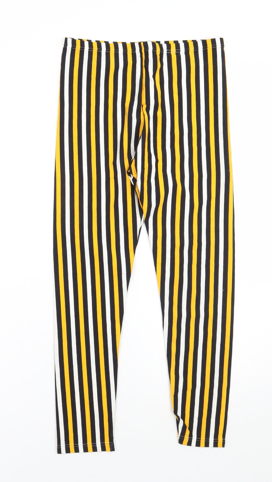 Debut Womens Yellow Striped  Capri Leggings