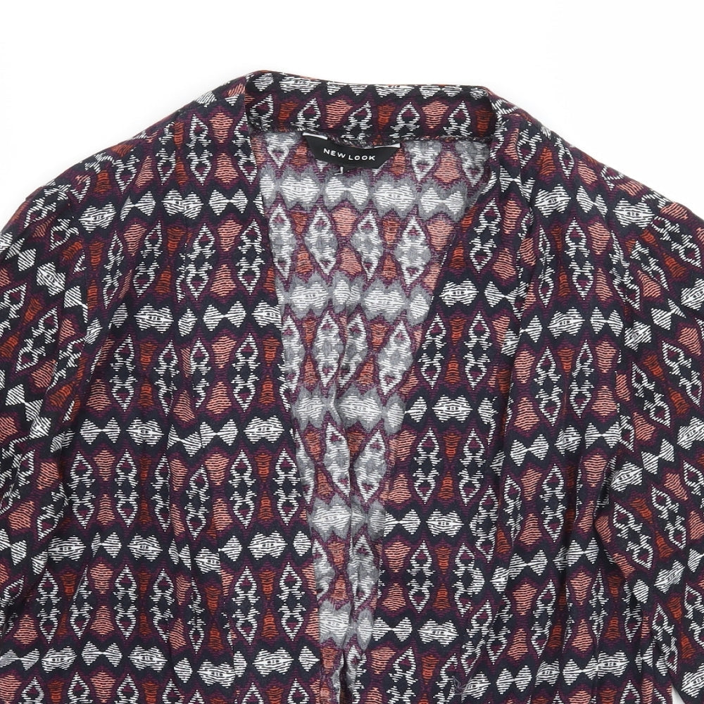 Newlook Womens Blue Geometric  Cardigan Jumper Size 10