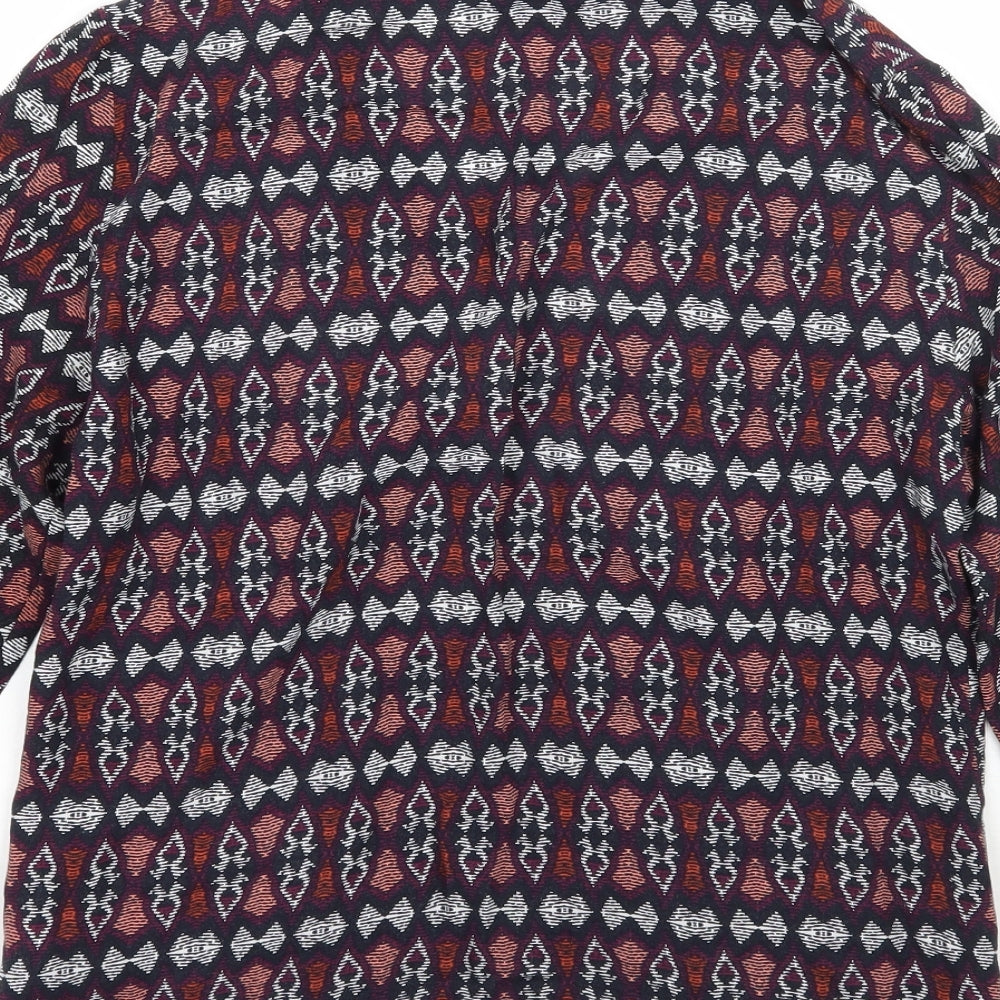 Newlook Womens Blue Geometric  Cardigan Jumper Size 10