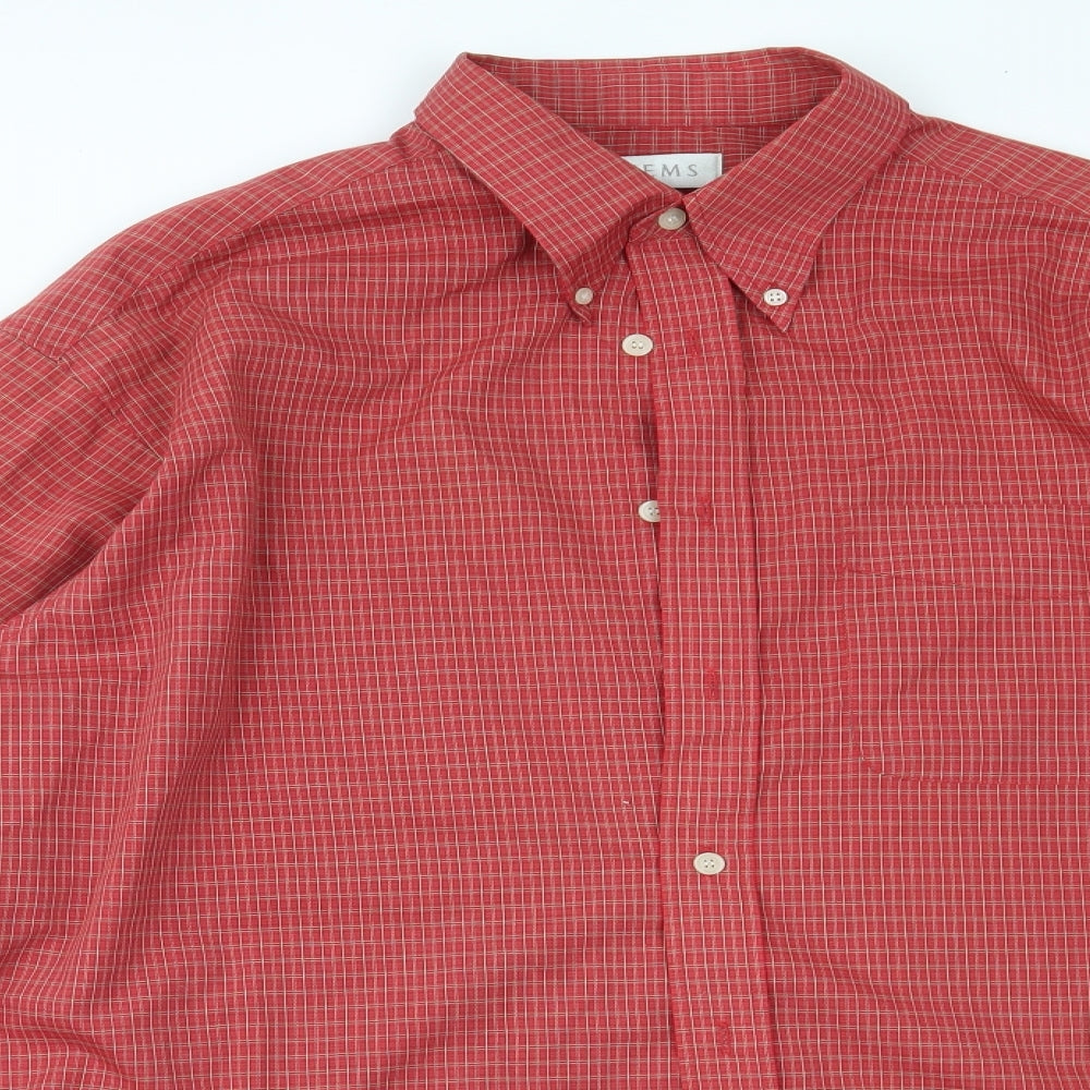 Items Mens Red Check   Button-Up Size L