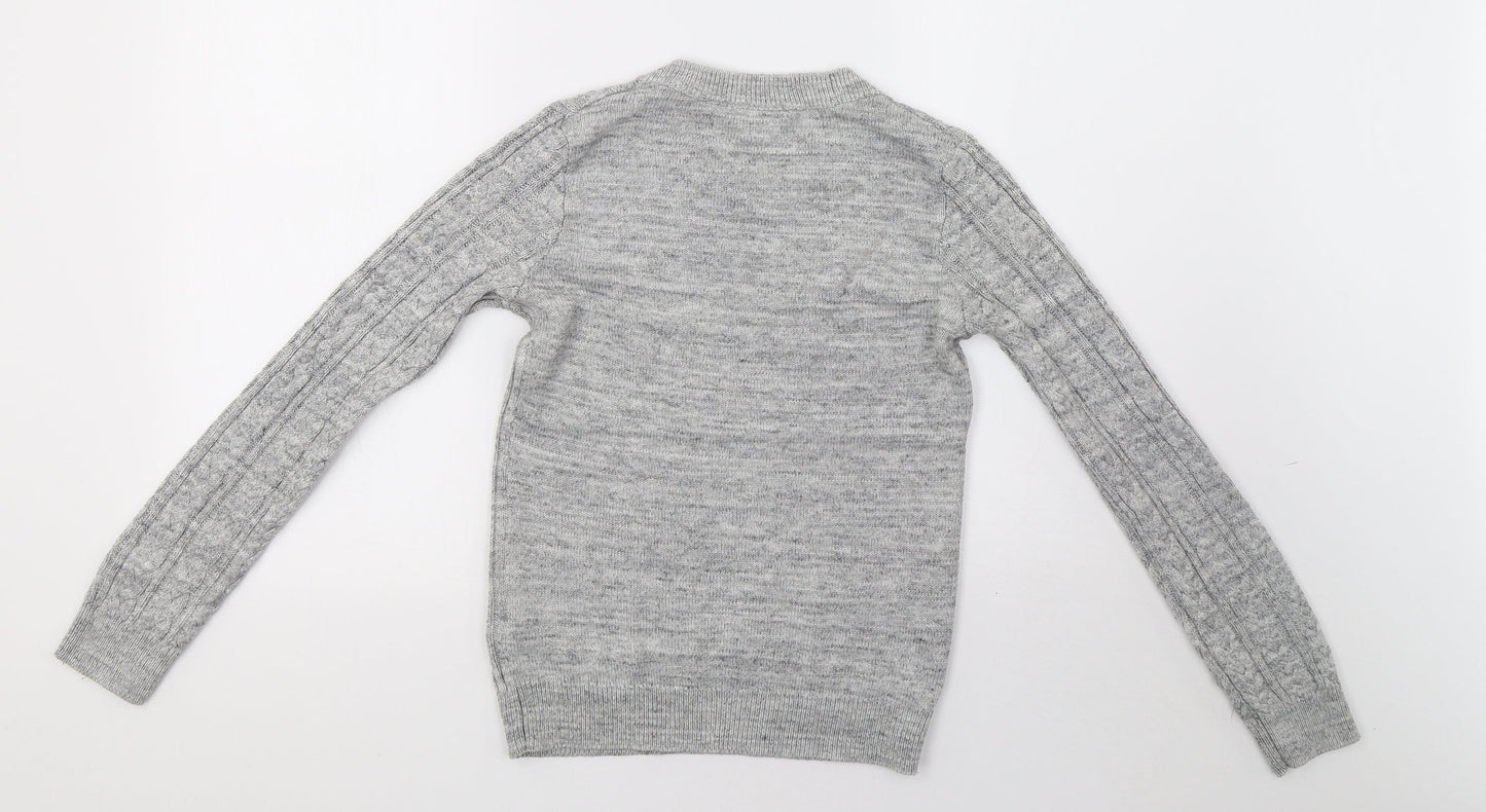 H&M Womens Grey  Knit Pullover Sweatshirt Size XS