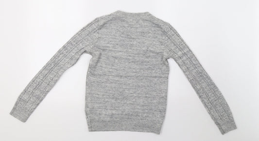 H&M Womens Grey  Knit Pullover Sweatshirt Size XS