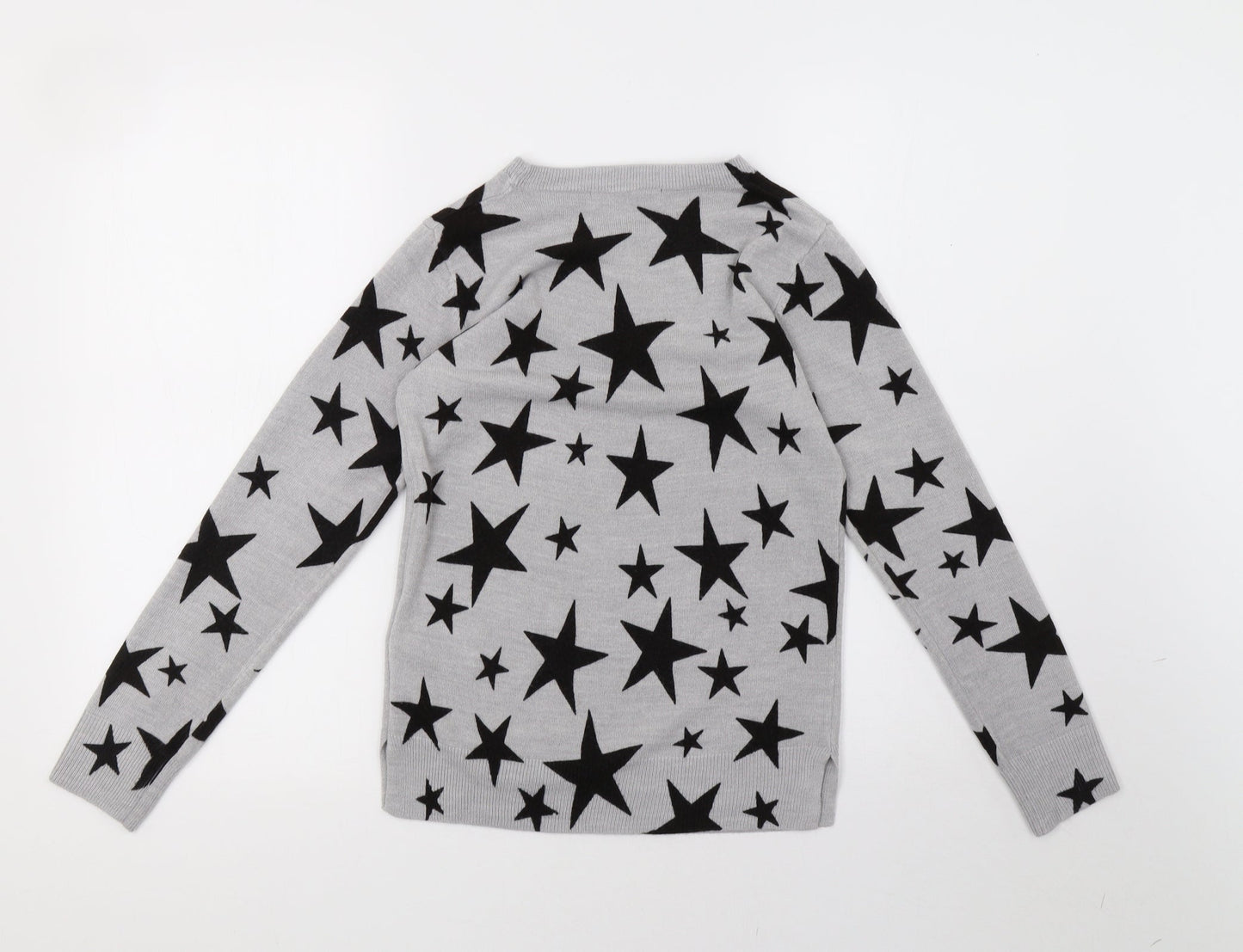 Marks and Spencer Womens Grey Polka Dot Knit Pullover Sweatshirt Size 6