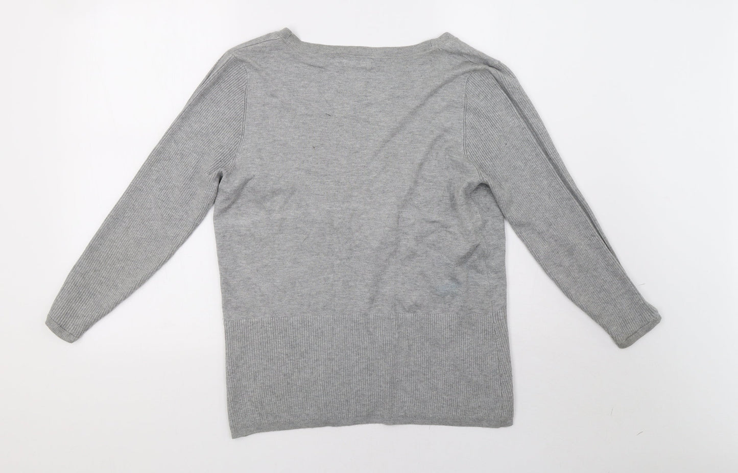 Cortefiel Womens Grey  Knit Cardigan Jumper Size L