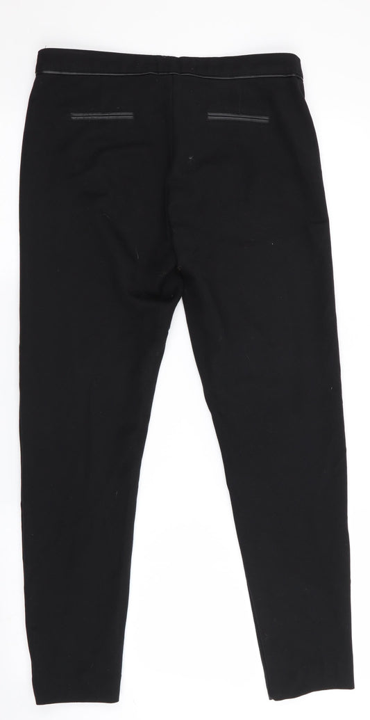 NAF NAF Womens Black   Trousers  Size 8 L28 in - Leather Trims