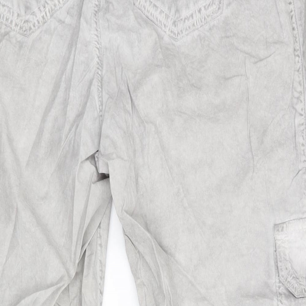 CRO Mens Grey   Cargo Trousers Size 38 in L27 in - DISTRESSED