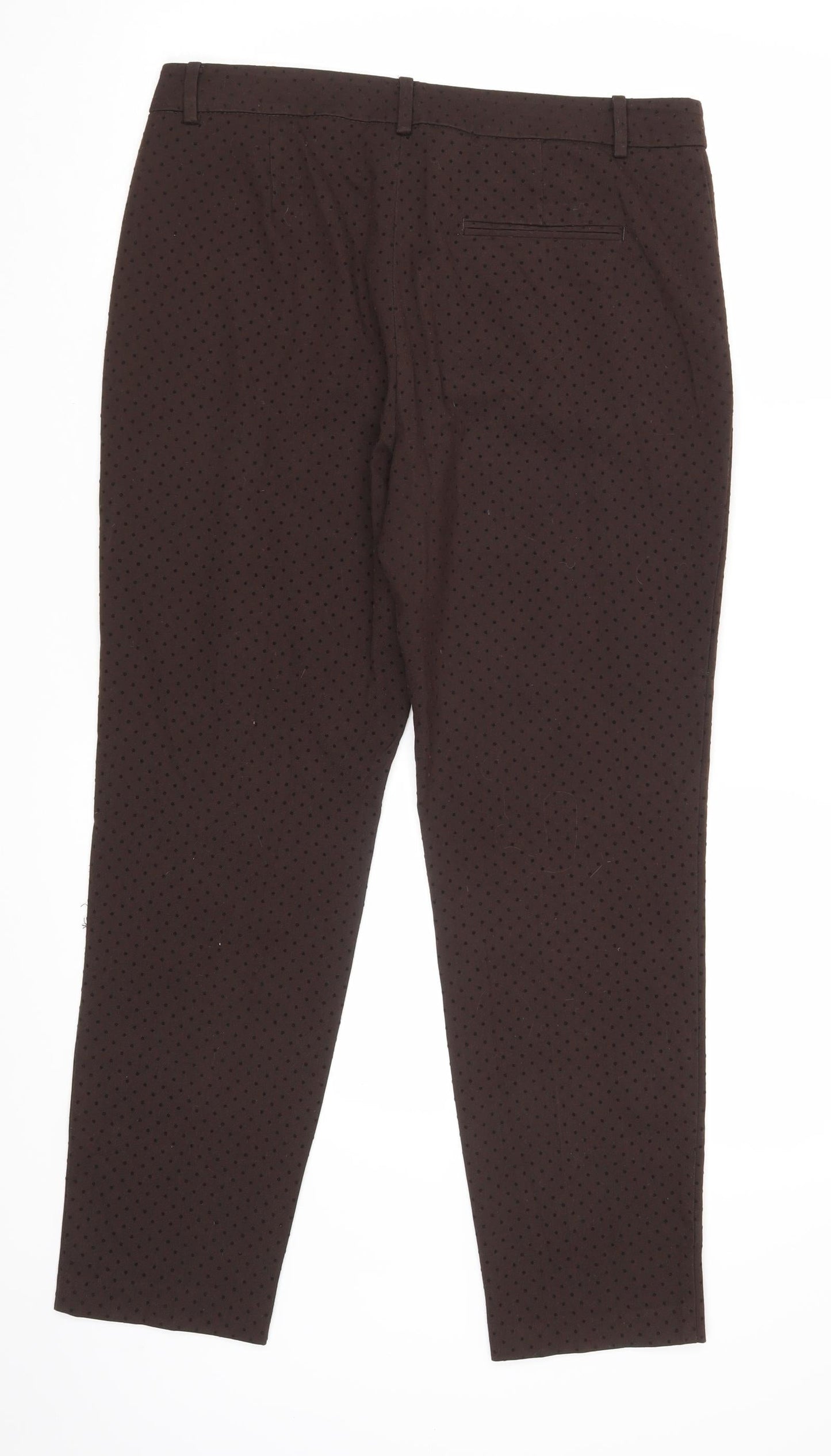 Zara Womens Brown Polka Dot  Trousers  Size 12 L28 in