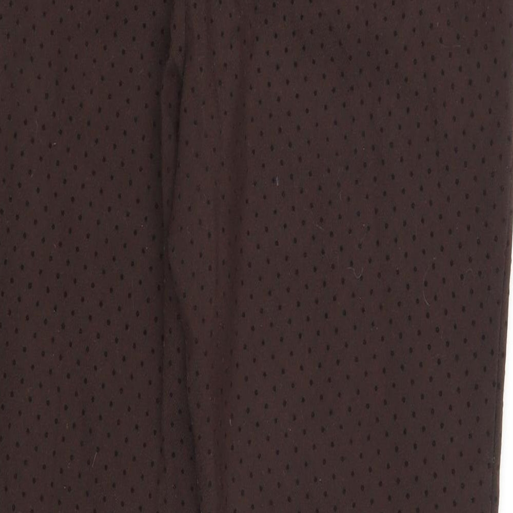 Zara Womens Brown Polka Dot  Trousers  Size 12 L28 in