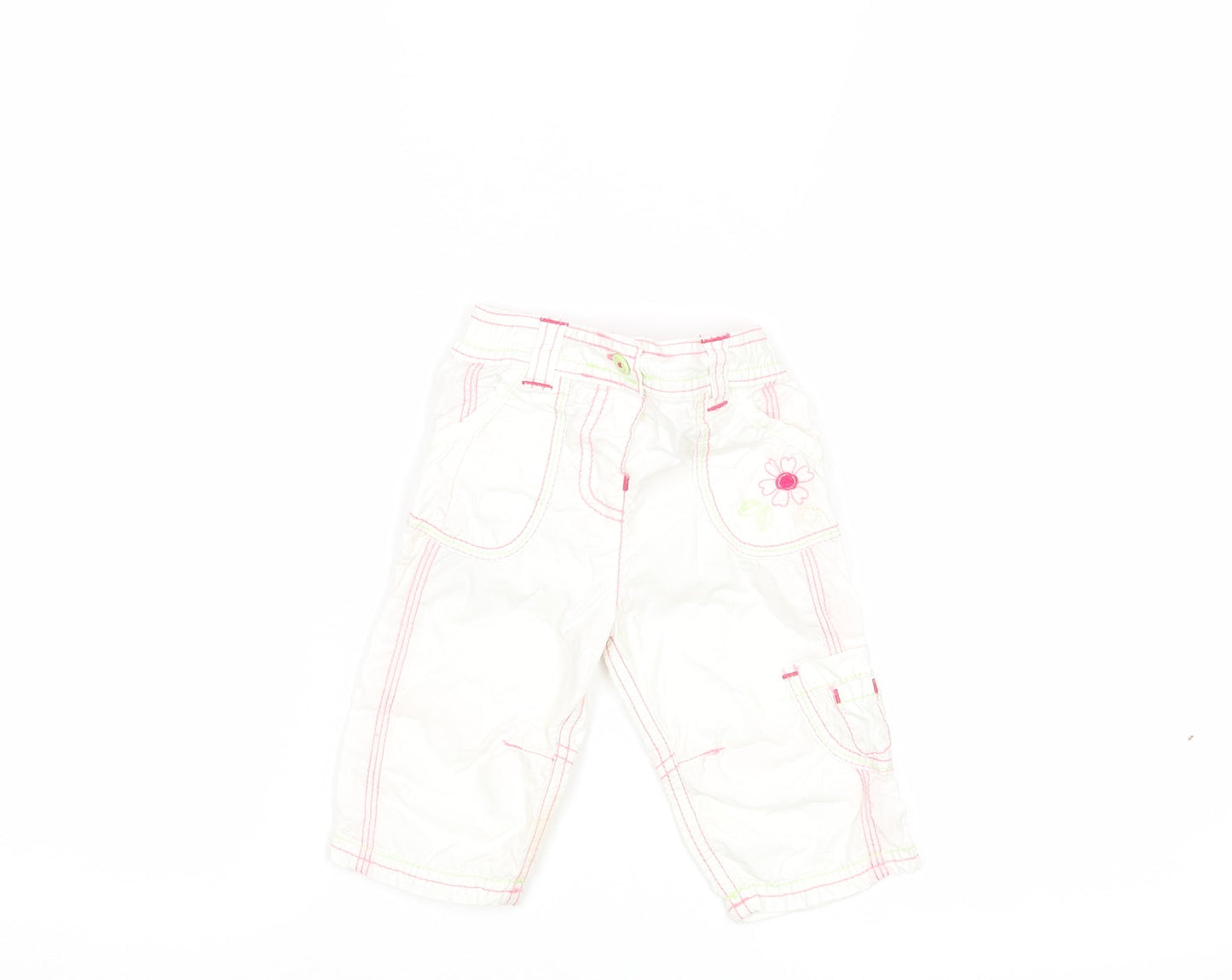 M&S Baby White   Cargo Trousers Size 3-6 Months