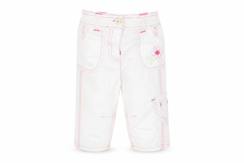 Front view of Marks & Spencer Baby White Cargo Trousers, size 3-6, Months